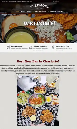 Screenshot of the Freemore Tavern website